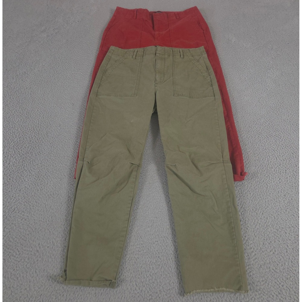 LOT OF 2 Banana Republic Pants Womens 10 Multi Authentic Girlfriend Chino Cotton